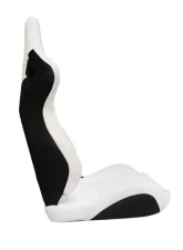 Cipher Auto Eggshell White Leather Carbon Fiber Racing Seats - Pair                                     - CPA2009PCFWH - Image 5