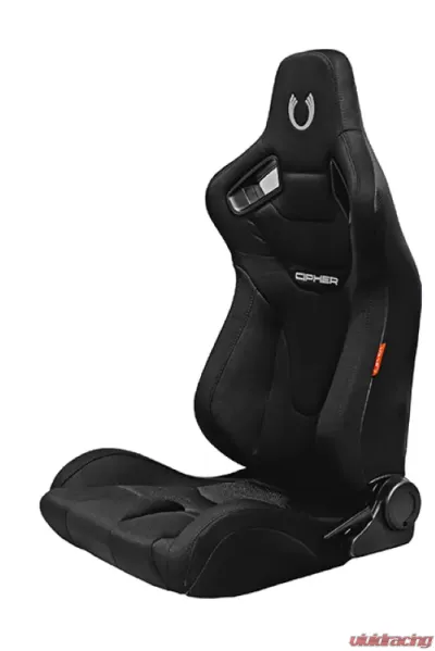 Cipher Auto Black Cloth Carbon Fiber with Black Stitching Pair Racing Seats - CPA2009RS-FBK