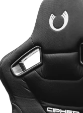 Cipher Auto Black Cloth Carbon Fiber with Black Stitching Pair Racing Seats                                     - CPA2009RS-FBK - Image 5