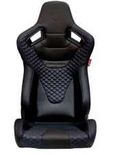 Cipher Auto AR-9 Revo Racing Seats Black Leatherette Carbon Fiber with Blue Diamond Stitching                                     - CPA2009RS-PCFBK-BUDS - Image 2