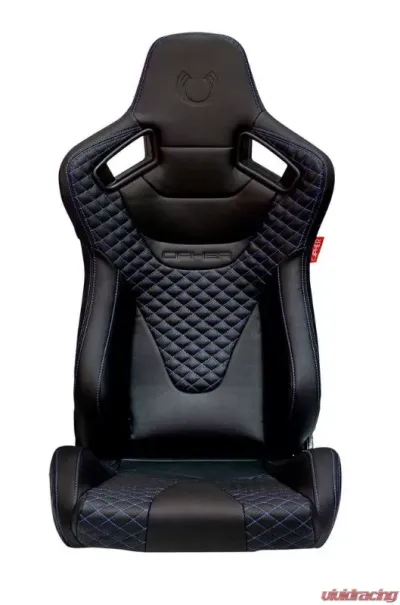 Cipher Auto AR-9 Revo Racing Seats Black Leatherette Carbon Fiber with Blue Diamond Stitching - CPA2009RS-PCFBK-BUDS