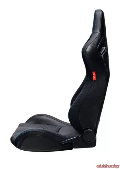 Cipher Auto AR-9 Revo Racing Seats Black Leatherette Carbon Fiber with Blue Diamond Stitching - CPA2009RS-PCFBK-BUDS