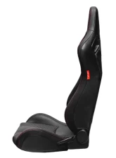 Cipher Auto Black Leather Carbon Fiber w/ Red Stitches AR-9 Revo Racing Seats - Pair                                     - CPA2009RS-PCFBK-RDS - Image 3
