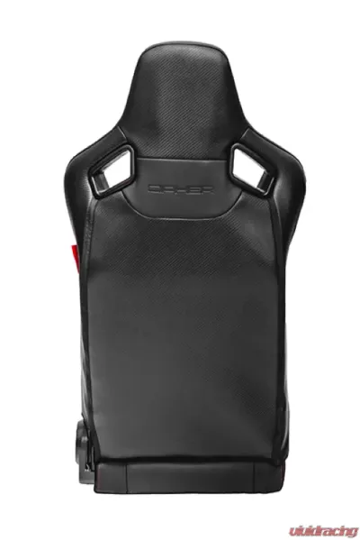 Cipher Auto Black Leather Carbon Fiber w/ Red Stitches AR-9 Revo Racing Seats - Pair - CPA2009RS-PCFBK-RDS