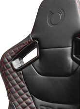 Cipher Auto Black Leather Carbon Fiber w/ Red Stitches AR-9 Revo Racing Seats - Pair                                     - CPA2009RS-PCFBK-RDS - Image 5