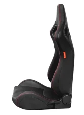 Cipher Auto Black Leather Carbon Fiber w/ Red Stitches Racing Seats - Pair                                     - CPA2009RS-PCFBK-R - Image 3