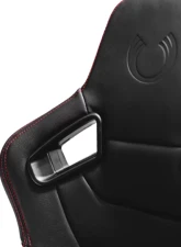 Cipher Auto Black Leather Carbon Fiber w/ Red Stitches Racing Seats - Pair                                     - CPA2009RS-PCFBK-R - Image 5