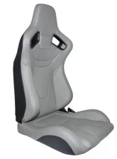 Cipher Auto AR-9 Revo Racing Seats Gray Leatherette with Carbon Fiber Leatherette Backing                                     - CPA2009RS-PCFGY - Image 4