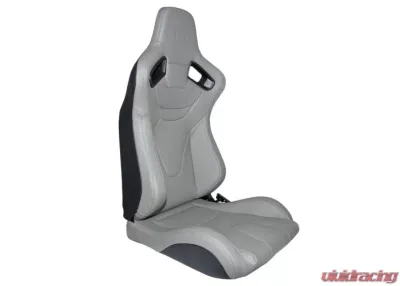 Cipher Auto AR-9 Revo Racing Seats Gray Leatherette with Carbon Fiber Leatherette Backing - CPA2009RS-PCFGY