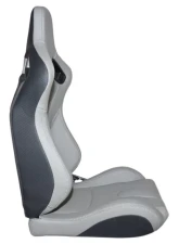 Cipher Auto AR-9 Revo Racing Seats Gray Leatherette with Carbon Fiber Leatherette Backing                                     - CPA2009RS-PCFGY - Image 3
