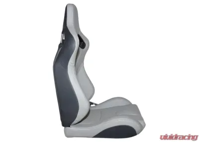 Cipher Auto AR-9 Revo Racing Seats Gray Leatherette with Carbon Fiber Leatherette Backing - CPA2009RS-PCFGY