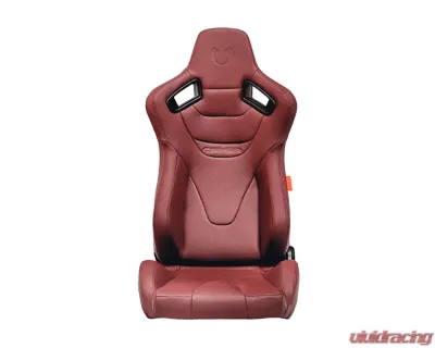 Cipher Auto Maroon Leather Carbon Fiber Racing Seats - Pair - CPA2009RS-PCFMR