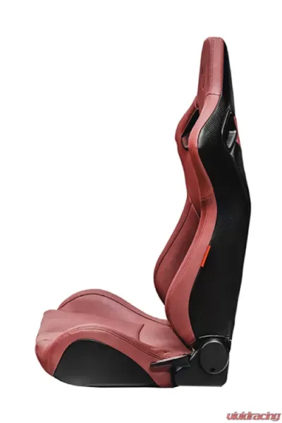 Cipher Auto Maroon Leather Carbon Fiber Racing Seats - Pair - CPA2009RS-PCFMR