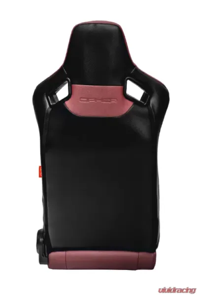 Cipher Auto Maroon Leather Carbon Fiber Racing Seats - Pair - CPA2009RS-PCFMR