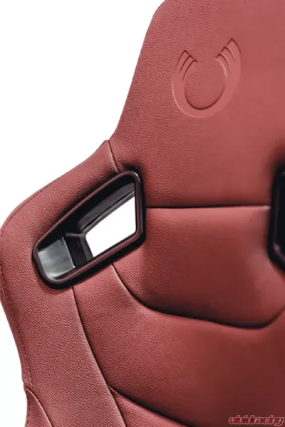 Cipher Auto Maroon Leather Carbon Fiber Racing Seats - Pair - CPA2009RS-PCFMR