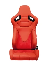 Cipher Auto Red Suede|Fabric Carbon Fiber PU AR-9 Revo Racing Seats - Pair                                     - CPA2009RS-PSDRD - Image 6