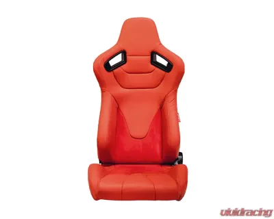 Cipher Auto Red Suede|Fabric Carbon Fiber PU AR-9 Revo Racing Seats - Pair - CPA2009RS-PSDRD