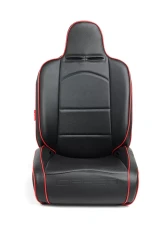 Cipher Auto Black Leather Carbon Fiber PU w/ Red Piping Universal Reclineable Suspension|Jeep Seats - Pair                                     - CPA3002PBK-R - Image 7