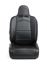 Cipher Auto Black Leather Carbon Fiber PU w/ Black Piping Universal Reclineable Suspension|Jeep Seats - Pair                                     - CPA3002PBK - Image 7