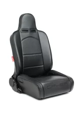 Cipher Auto Black Leather Carbon Fiber PU w/ Black Piping Universal Reclineable Suspension|Jeep Seats - Pair                                     - CPA3002PBK - Image 2