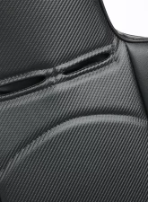 Cipher Auto Black Leather Carbon Fiber PU w/ Black Piping Universal Reclineable Suspension|Jeep Seats - Pair                                     - CPA3002PBK - Image 6