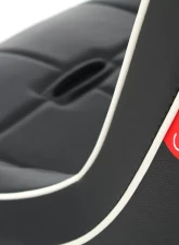 Cipher Auto Black Leather w/ White Piping Universal Fixed Bucket Suspension|Jeep Seats - Single                                     - CPA3004PBK-W(SINGLE) - Image 6