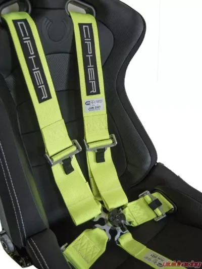 Cipher Auto Neon Yellow 5 Point Camlock Racing Harness - Single - CPA4005NY