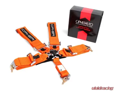 Cipher Auto Orange 5 Point Camlock Racing Harness - Single - CPA4005OR