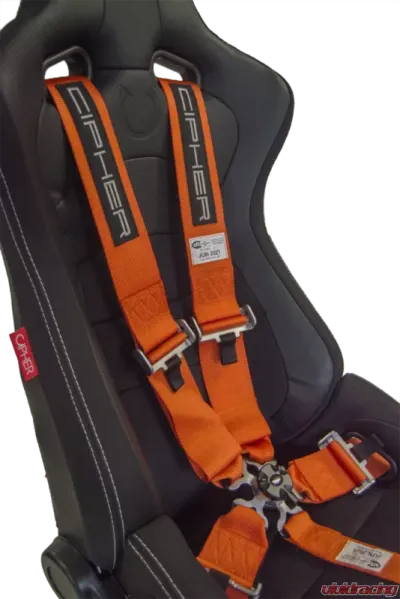 Cipher Auto Orange 5 Point Camlock Racing Harness - Single - CPA4005OR