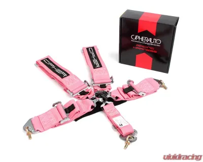 Cipher Auto Pink 5 Point Camlock Racing Harness - Single - CPA4005PK