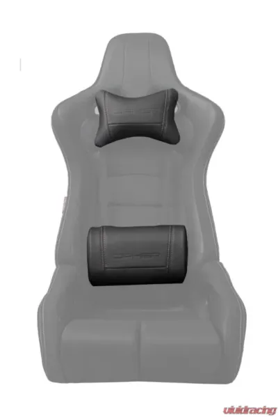Cipher Auto Neck & Lumbar Support Pillow Set With Black Stitching - CPA6009PW-BK