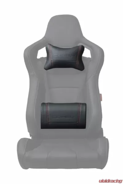 Cipher Auto Neck And Lumbar Support Pillow Set w/ Red Stitching - CPA6009PW-R