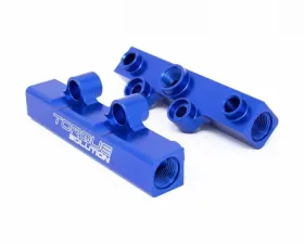 Torque Solution V2 Billet Aluminum Top Feed Fuel Rails Blue Subaru WRX | STI | Legacy GT | Forester XT 2020-2021