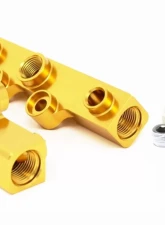 Torque Solution V2 Billet Aluminum Top Feed Fuel Rails Gold Subaru WRX | STI | Legacy GT | Forester XT 2020-2021                                     - TS-SU-400G.2 - Image 2