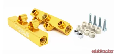 Torque Solution V2 Billet Aluminum Top Feed Fuel Rails Gold Subaru WRX | STI | Legacy GT | Forester XT 2020-2021 - TS-SU-400G.2