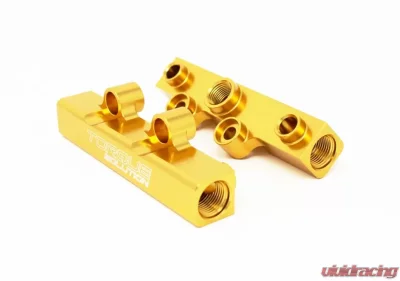 Torque Solution V2 Billet Aluminum Top Feed Fuel Rails Gold Subaru WRX | STI | Legacy GT | Forester XT 2020-2021 - TS-SU-400G.2