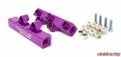 Torque Solution V2 Billet Aluminum Top Feed Fuel Rails Purple Subaru WRX | STI | Legacy GT | Forester XT 2020-2021 - TS-SU-400PR.2