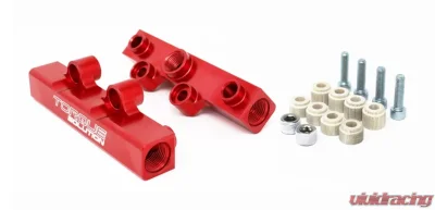 Torque Solution V2 Billet Aluminum Top Feed Fuel Rails Red Subaru WRX | STI | Legacy GT | Forester XT 2020-2021 - TS-SU-400R.2