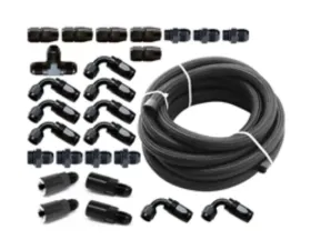 Torque Solution Braided Fuel Line Kit for -6 Aeromotive FPR and Flex Fuel Kit Subaru WRX | STI | Legacy GT | Forester XT 2020-2021