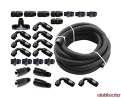 Torque Solution Braided Fuel Line Kit for -6 Aeromotive FPR and Flex Fuel Kit Subaru WRX | STI | Legacy GT | Forester XT 2020-2021 - TS-SU-6FLK-AM-FF