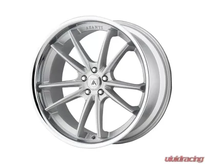 Asanti Black ABL-23 Sigma Wheel 22x10.5 5x5x112 +35mm Brushed Silver Chrome Lip - ABL23-22055635SL