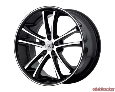 Asanti Black ABL-1 Machined Face with Black Lip 20x8.5 5x120.00 38mm - ABL1-20855238MB