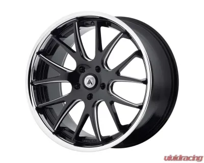 Asanti Black ABL-3 Castor Wheel 20x8.5 5X115 15mm Matte Black Milled SS Lip - ABL3-20851515BM