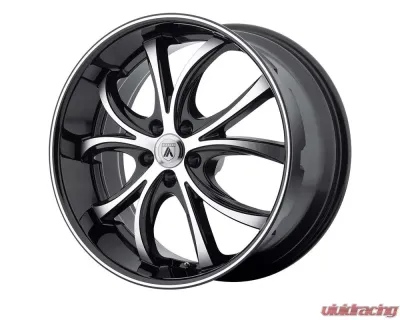 Asanti Black ABL-8 Machined Face with Black Lip 22x10 5x112.00 38mm - ABL8-22105638MB