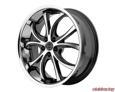 Asanti Black ABL-8 Machined Face with SS Lip 22x10 5x120.00 35mm - ABL8-22105235MS