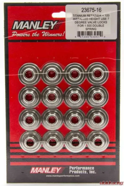 Manley 7 Degree Titanium Valve Spring Retainers +.100 - 23675-16