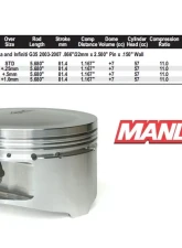 Manley Platinum Series 11.0:1 Pistons Nissan VQ35DE 03-07                                     - 623100C-6 - Image 2