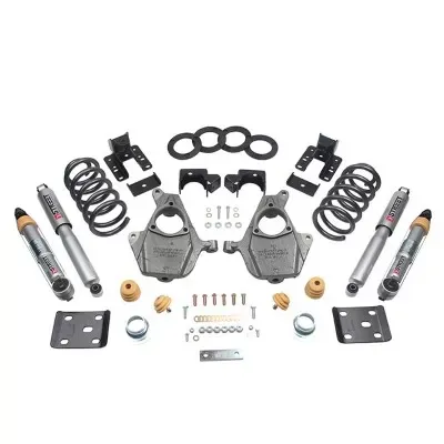 Belltech 3-4inch Front 7inch Rear Lowering Kit w/o Shocks Chevrolet Silverado | GMC Sierra All Cab 2WD 2016-2017 - 1015
