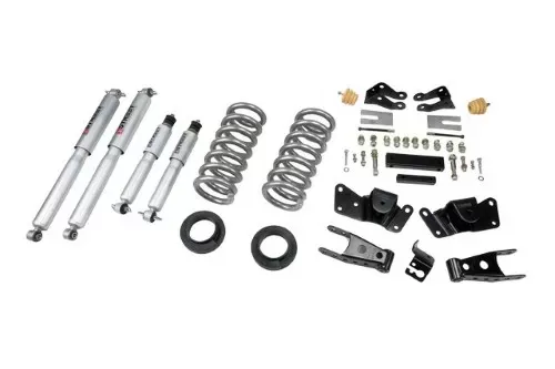 Belltech 1-2inch Front 4inch Rear Lowering Kit w/ SP Shocks Chevrolet Silverado | GMC Sierra Crew Cab/Dually 1997-2000 - 715SP
