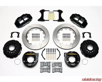 Wilwood Forged Narrow Superlite 4R Big Brake Rear Parking Brake Kit, Slotted Rotor - Black - 140-10012